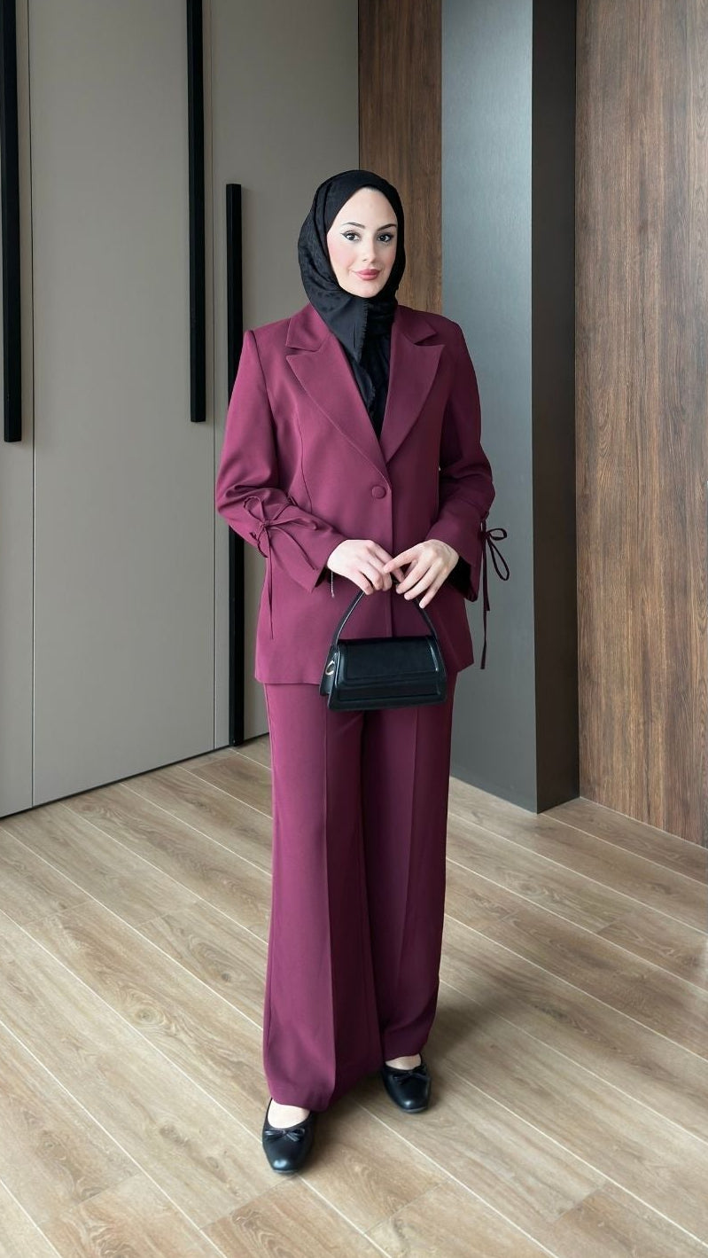 Hira Blazer Takım Bordo