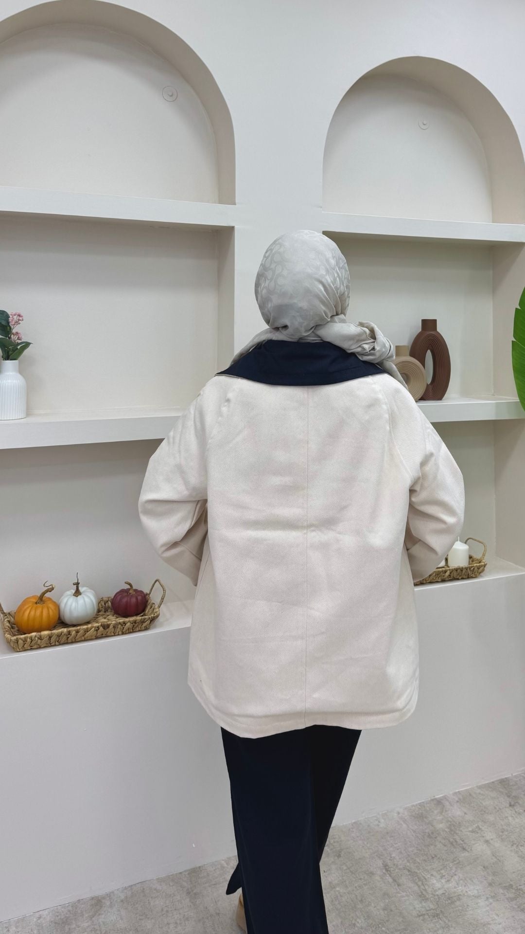 Gabardin Parka Krem