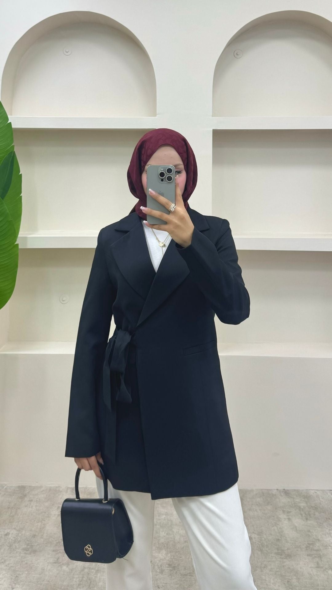 Yandan Bağlamalı Blazer Ceket Siyah