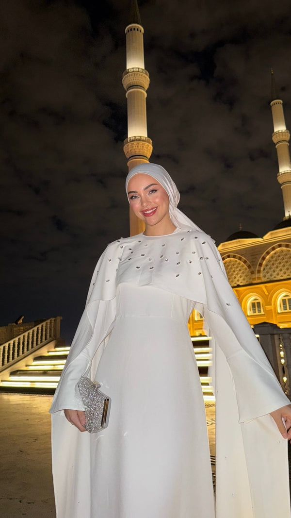 Valeria Taşlı Abiye Beyaz