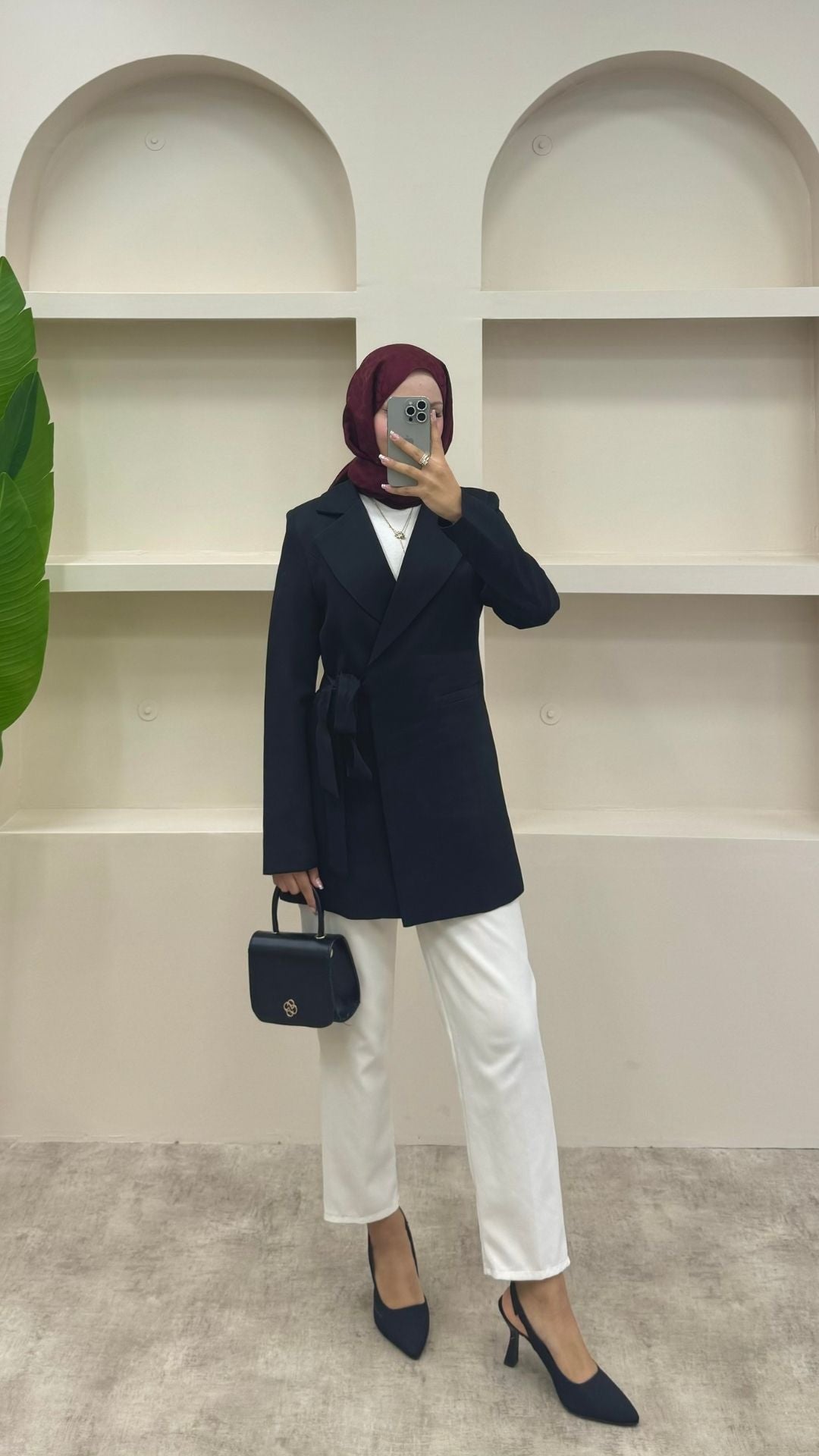 Yandan Bağlamalı Blazer Ceket Siyah