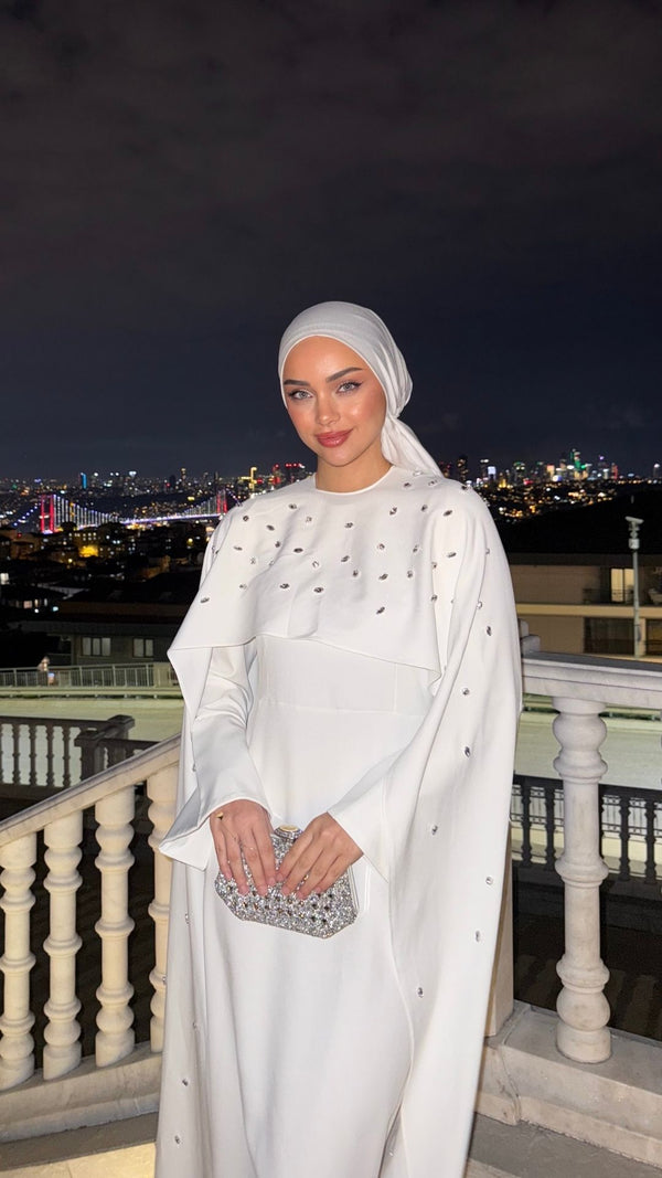Valeria Taşlı Abiye Beyaz