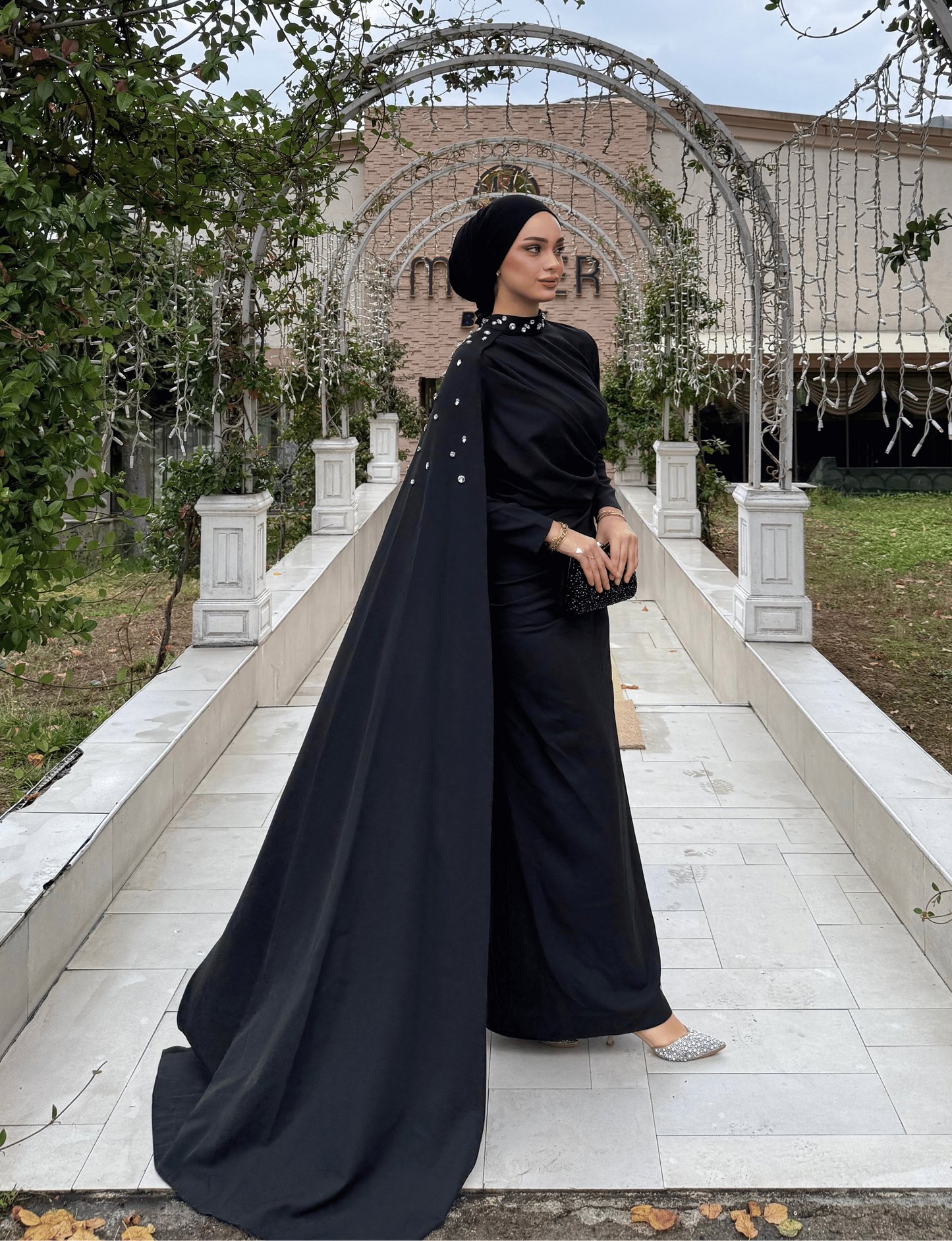 Serena Taşlı Abiye Siyah