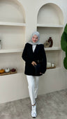 Yandan Kemer Detaylı Blazer Ceket Siyah