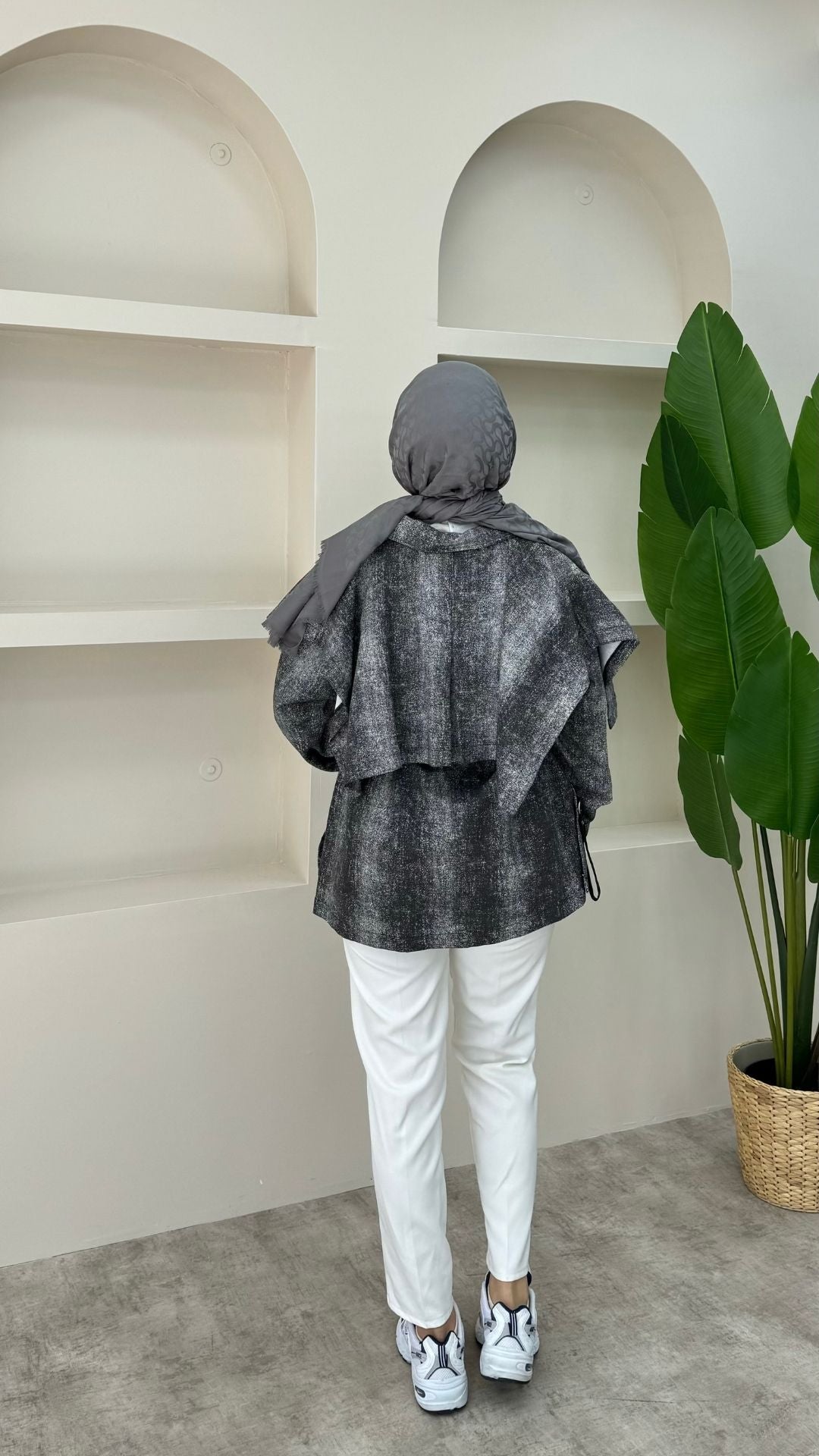 Fermuarlı Gabardin Ceket Siyah