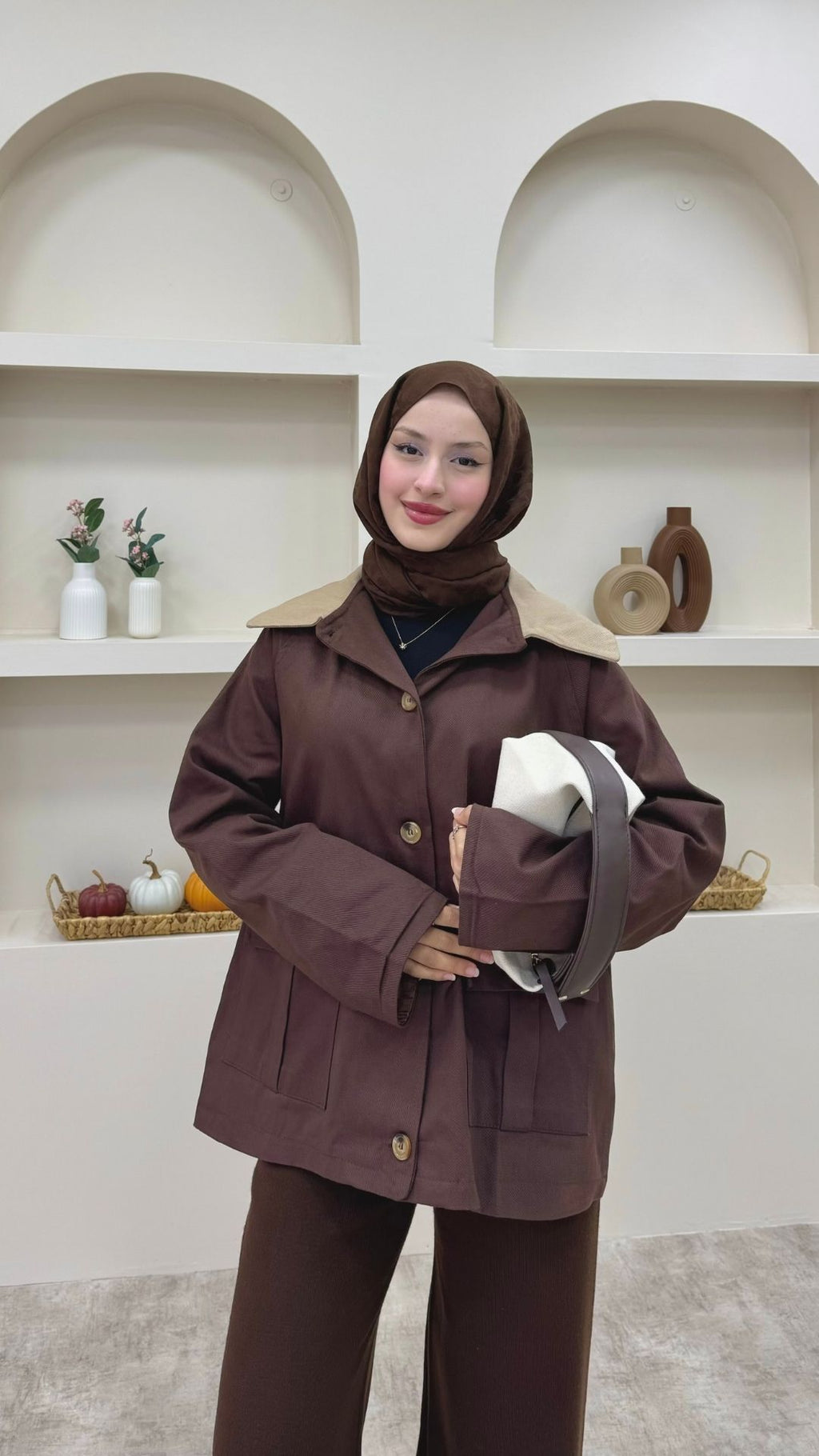 Gabardin Parka Kahverengi