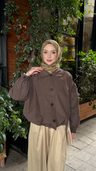 Oversize Bomber Ceket Kahverengi