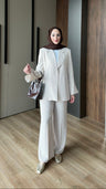 Hira Blazer Takım Krem