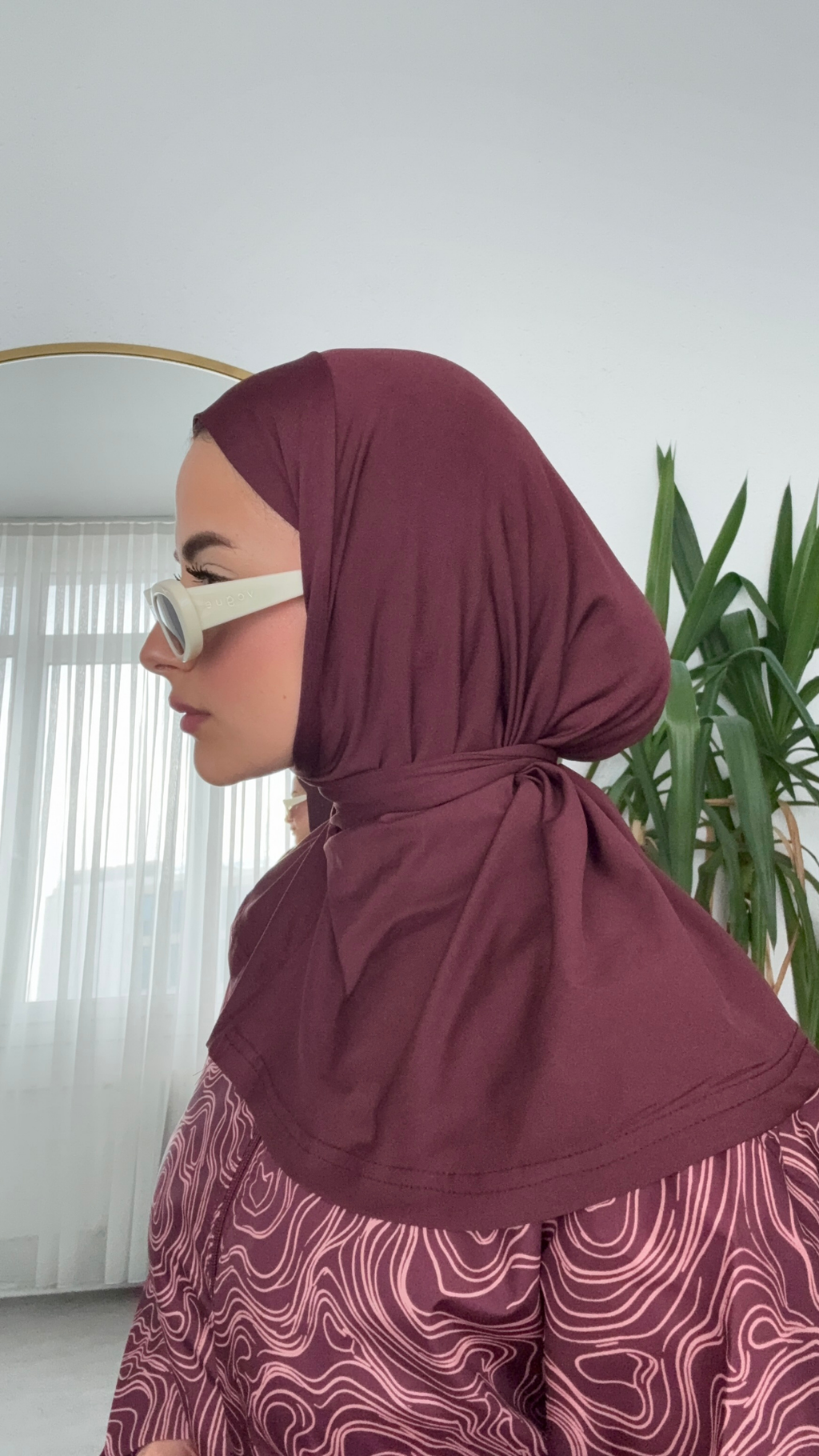 Tam Kapalı Tesettür Yüzücü Bone Bordo