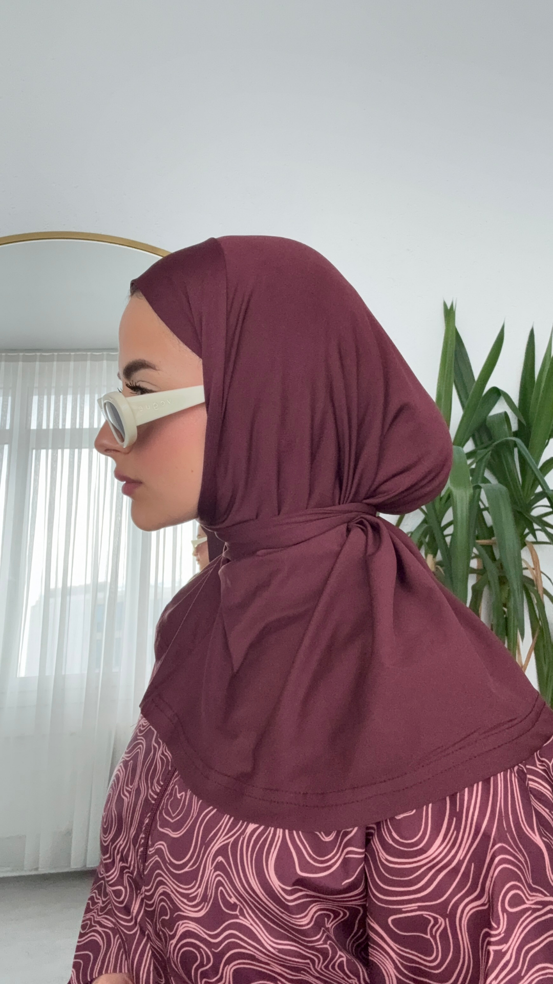 Tam Kapalı Tesettür Yüzücü Bone Bordo