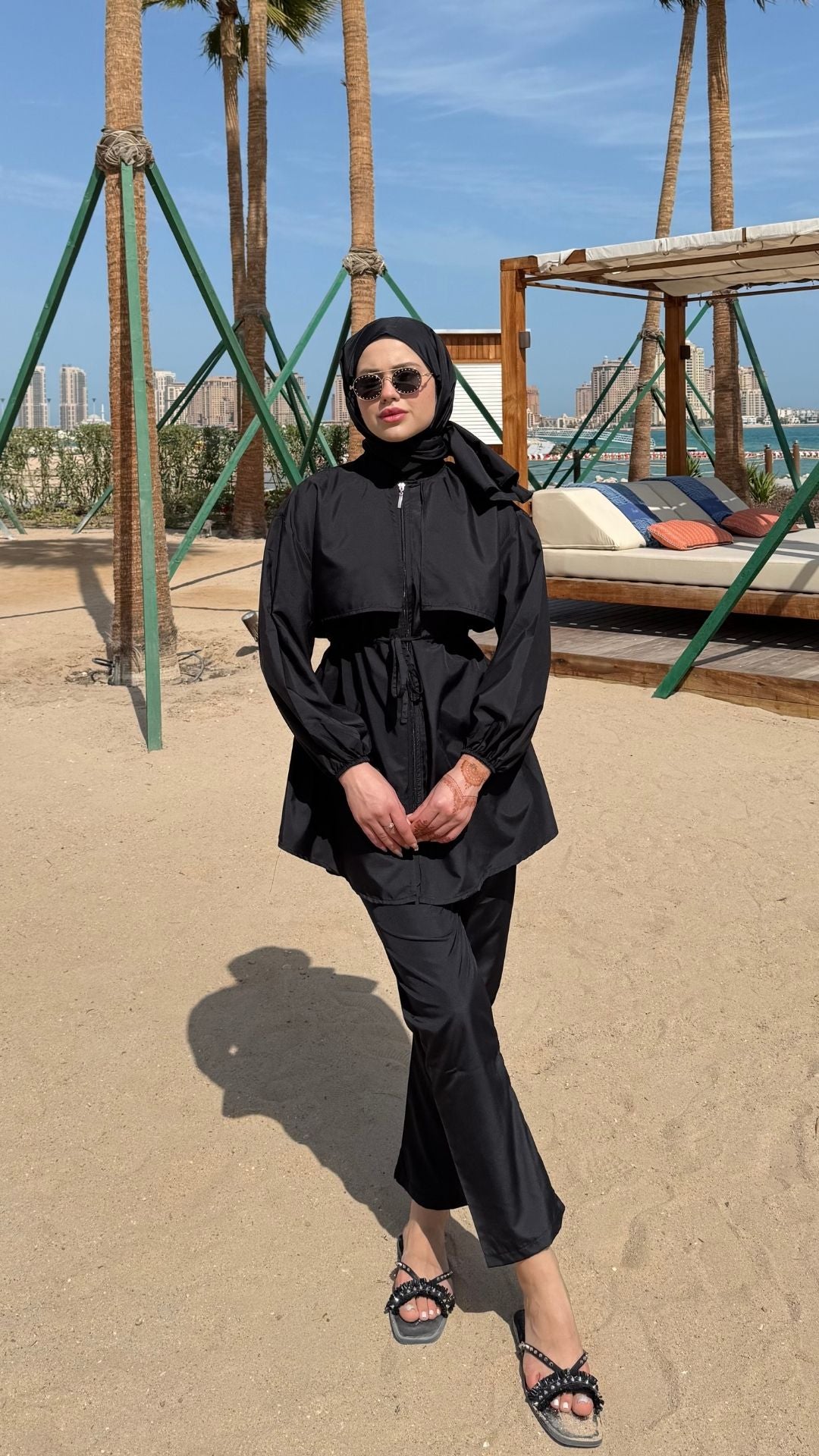 Roba Detaylı Tesettür Mayo Siyah