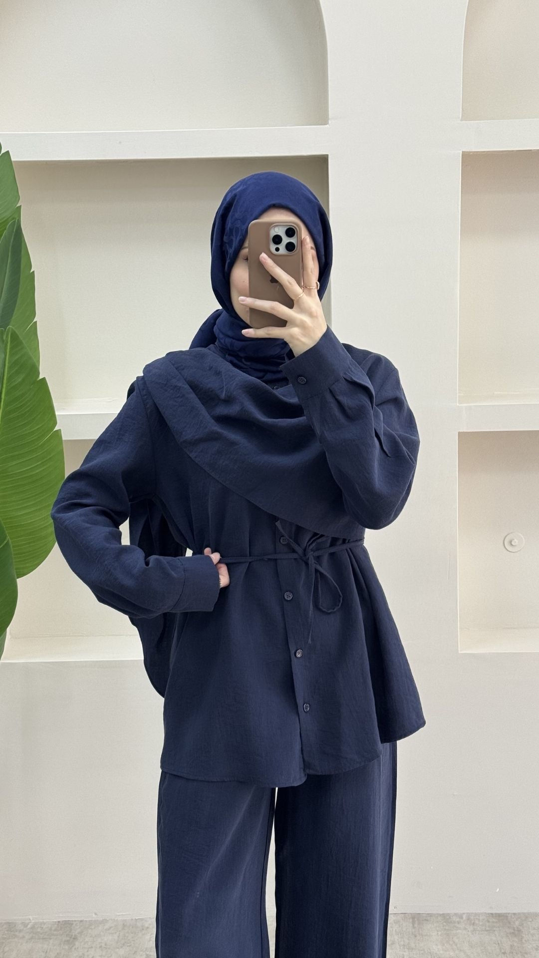 Pelerinli Modal Pantolon Takım Lacivert