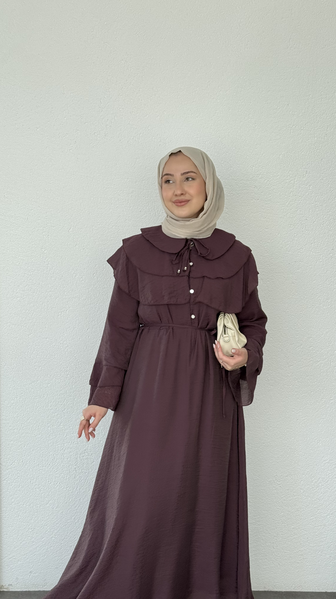 Kat Kat Bebe Yaka Elbise Mürdüm