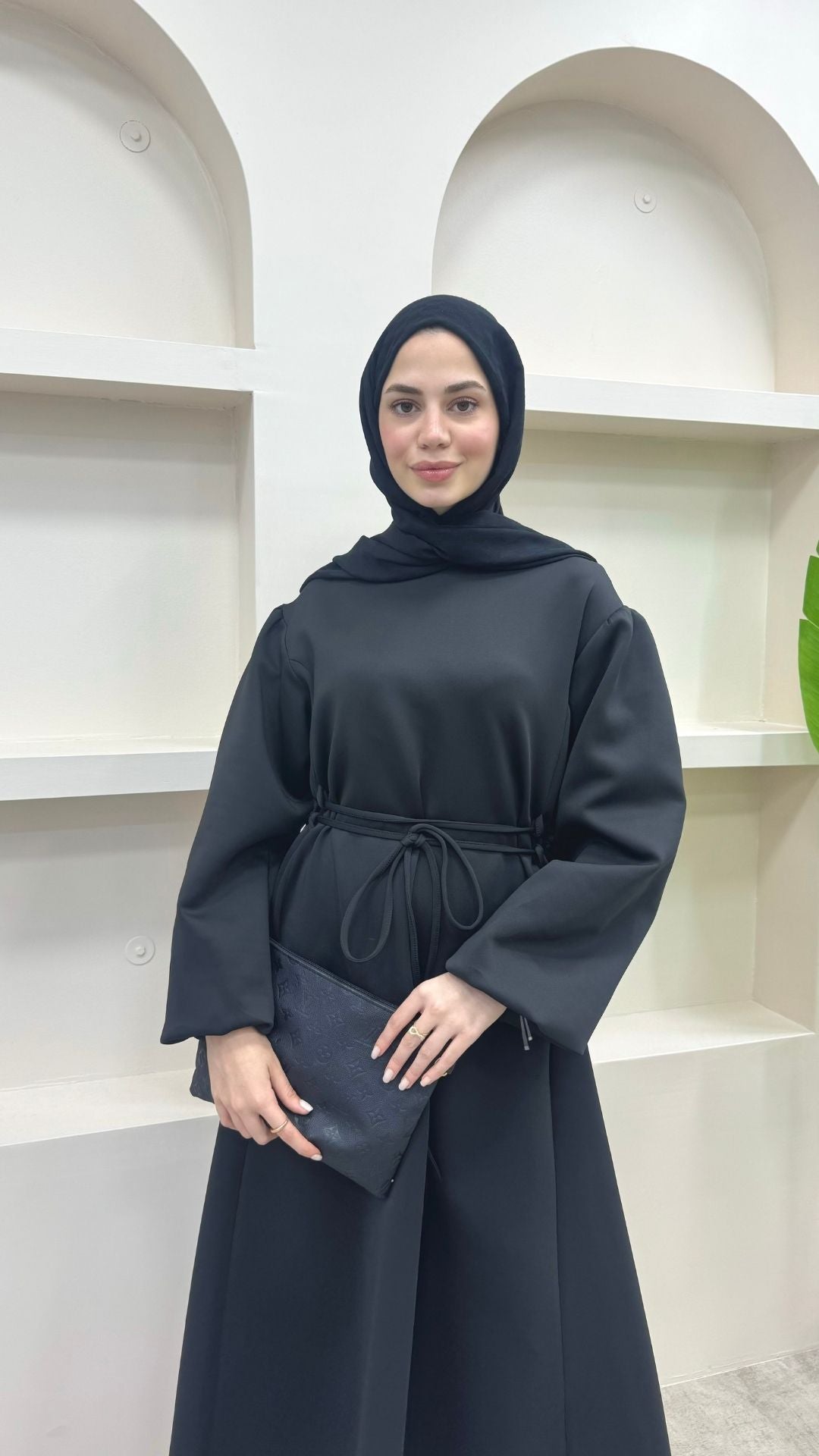 Melly Bağlamalı Scuba Elbise Siyah