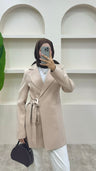 Yandan Bağlamalı Blazer Ceket Krem