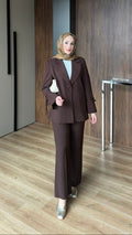 Hira Blazer Takım Acı Kahve