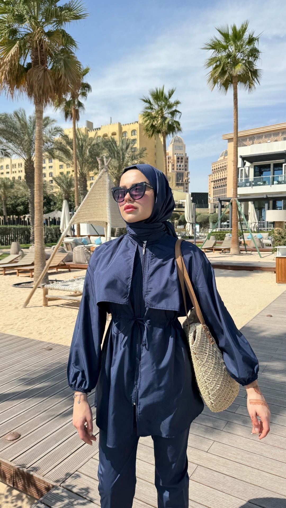 Roba Detaylı Tesettür Mayo Lacivert