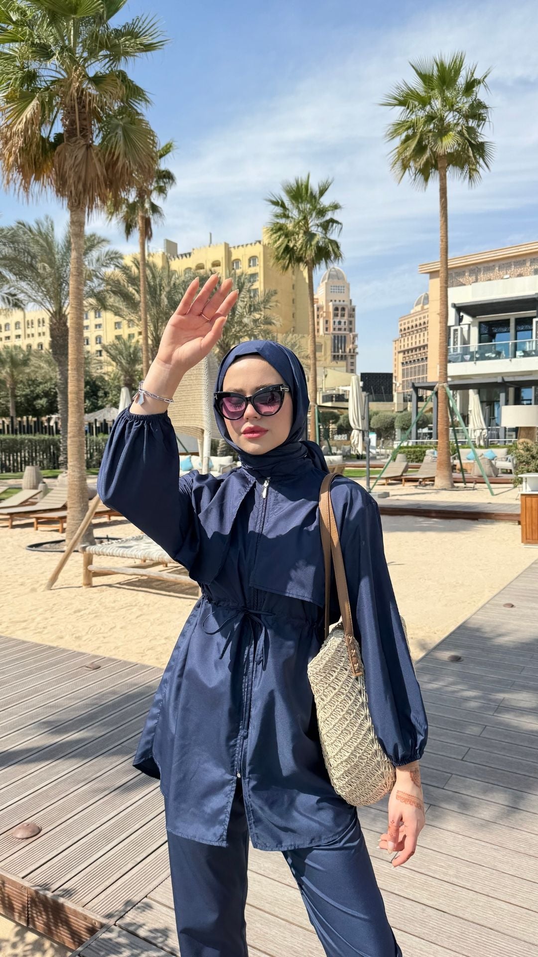 Roba Detaylı Tesettür Mayo Lacivert