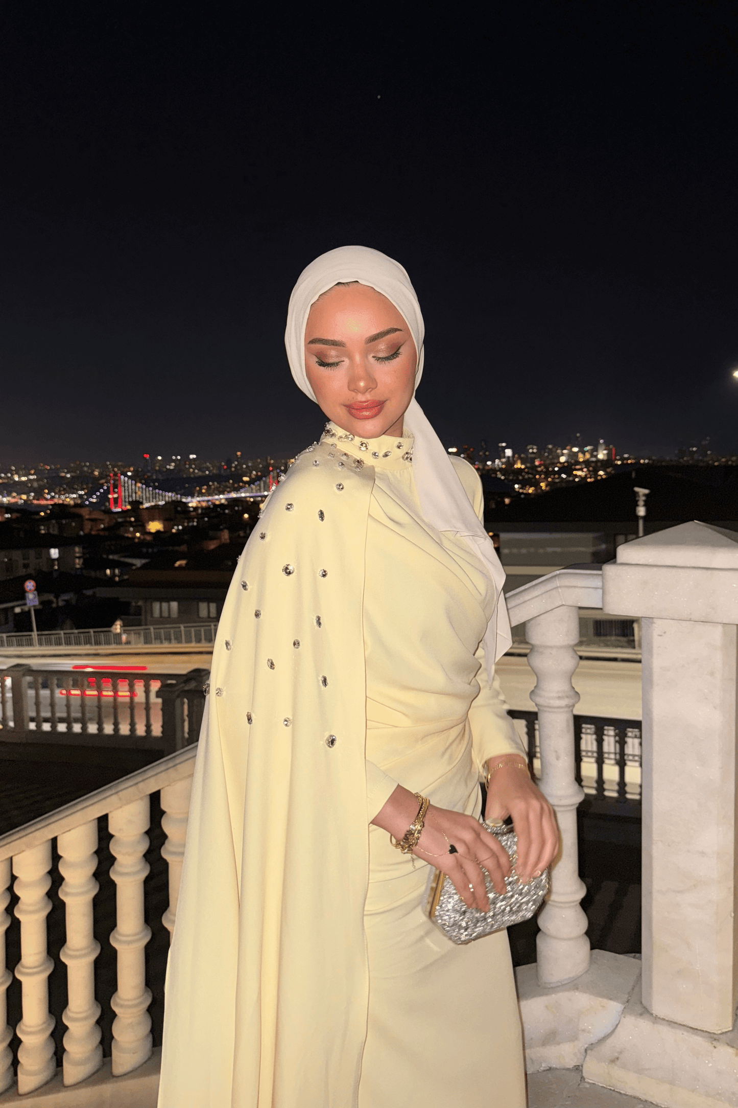 Serena Taşlı Abiye Sarı