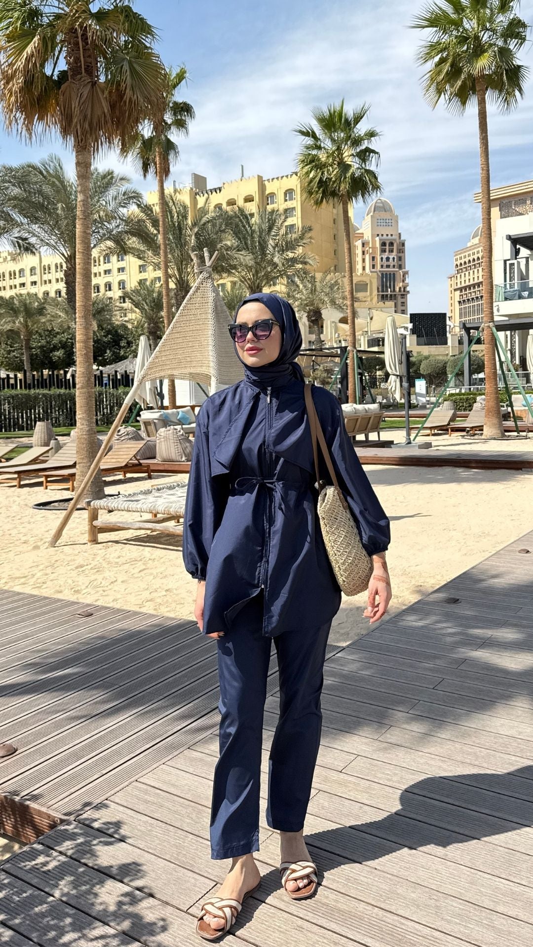 Roba Detaylı Tesettür Mayo Lacivert