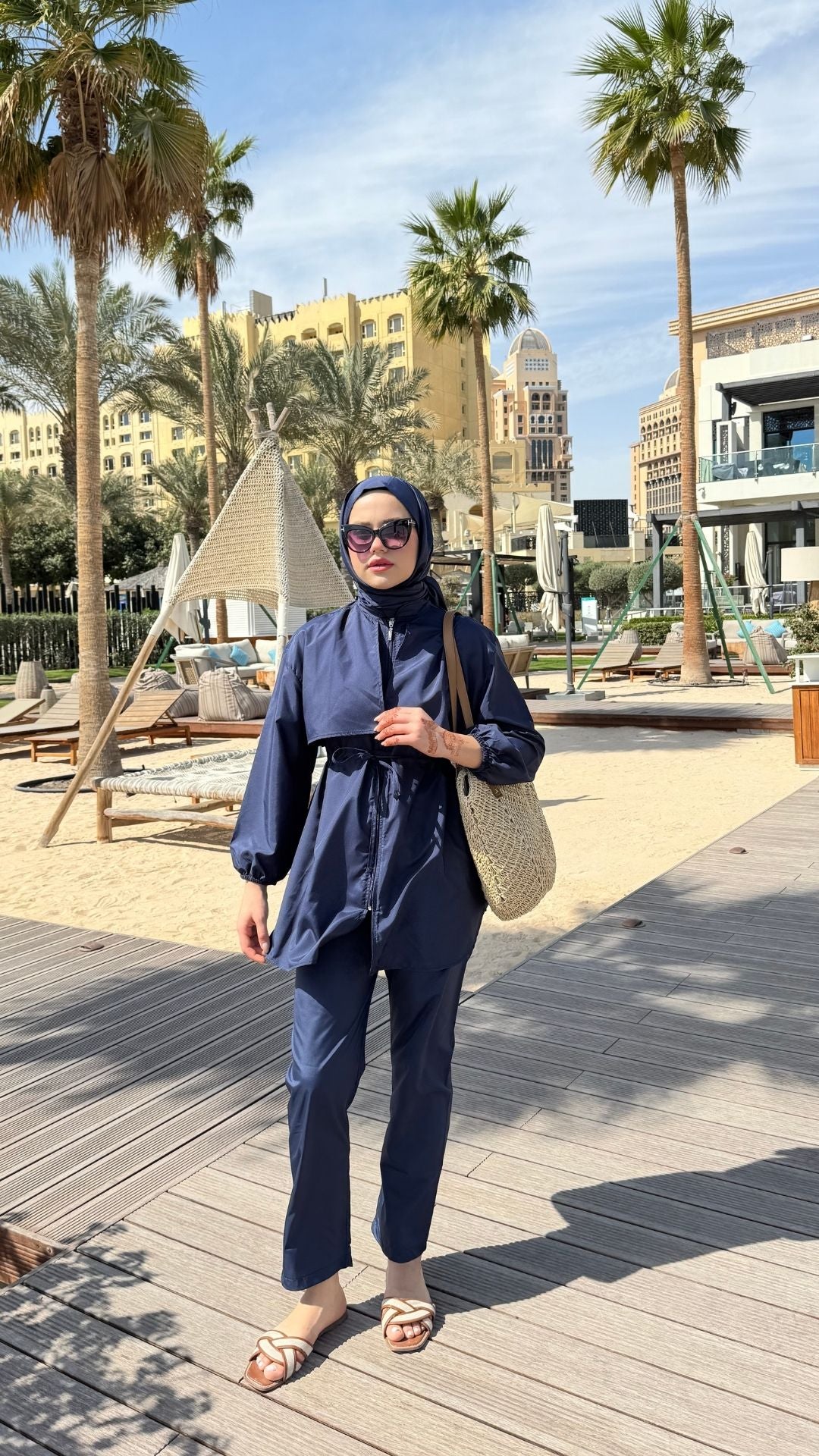 Roba Detaylı Tesettür Mayo Lacivert