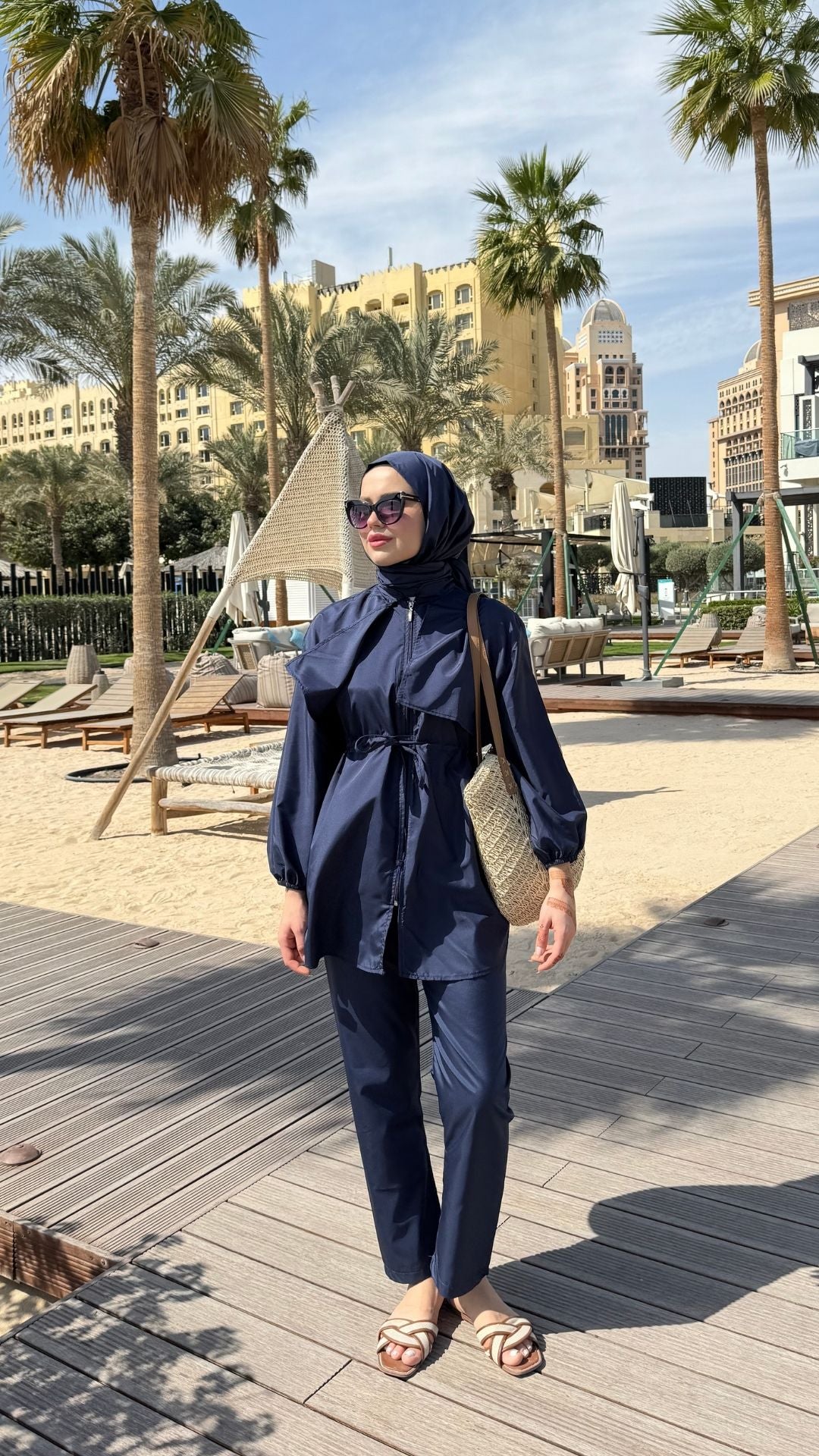 Roba Detaylı Tesettür Mayo Lacivert