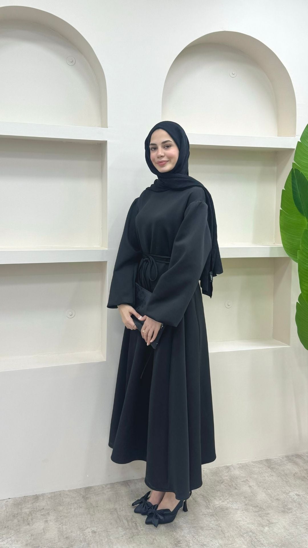 Melly Bağlamalı Scuba Elbise Siyah