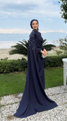 Serena Taşlı Abiye Lacivert