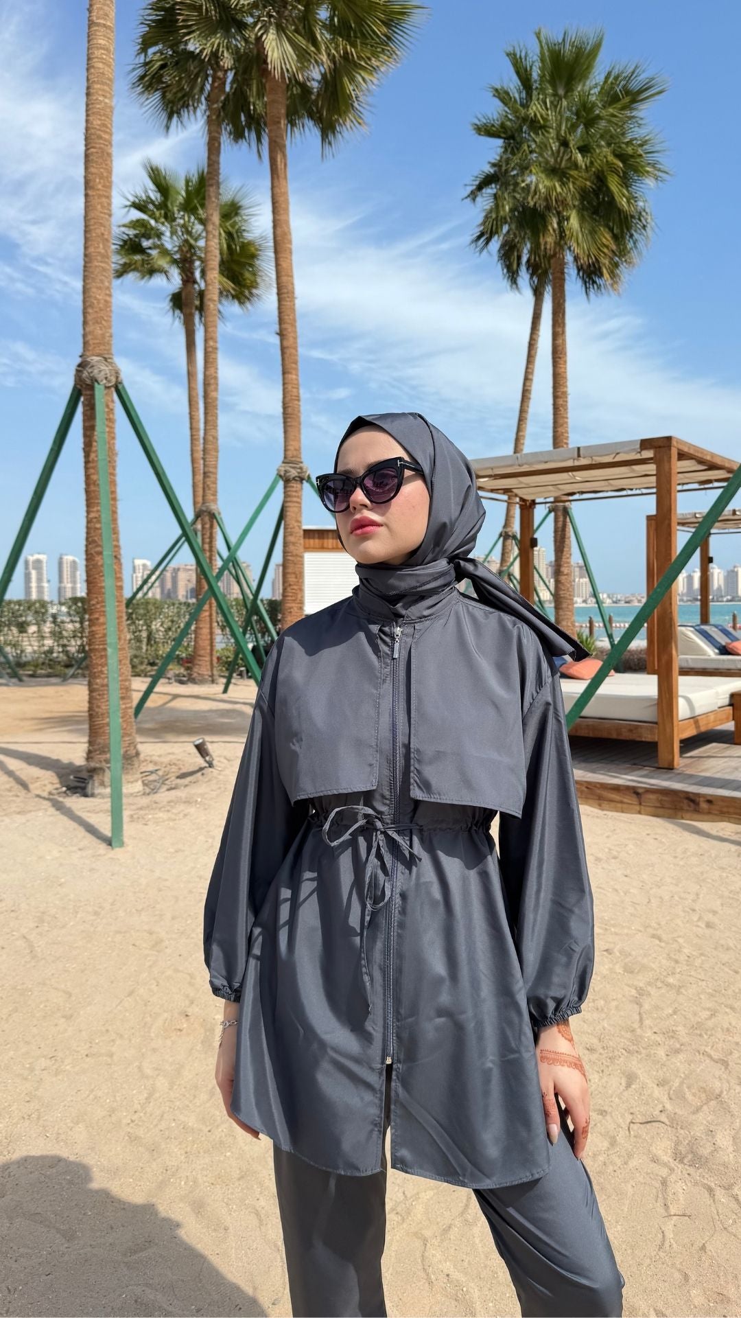 Roba Detaylı Tesettür Mayo Antırasit