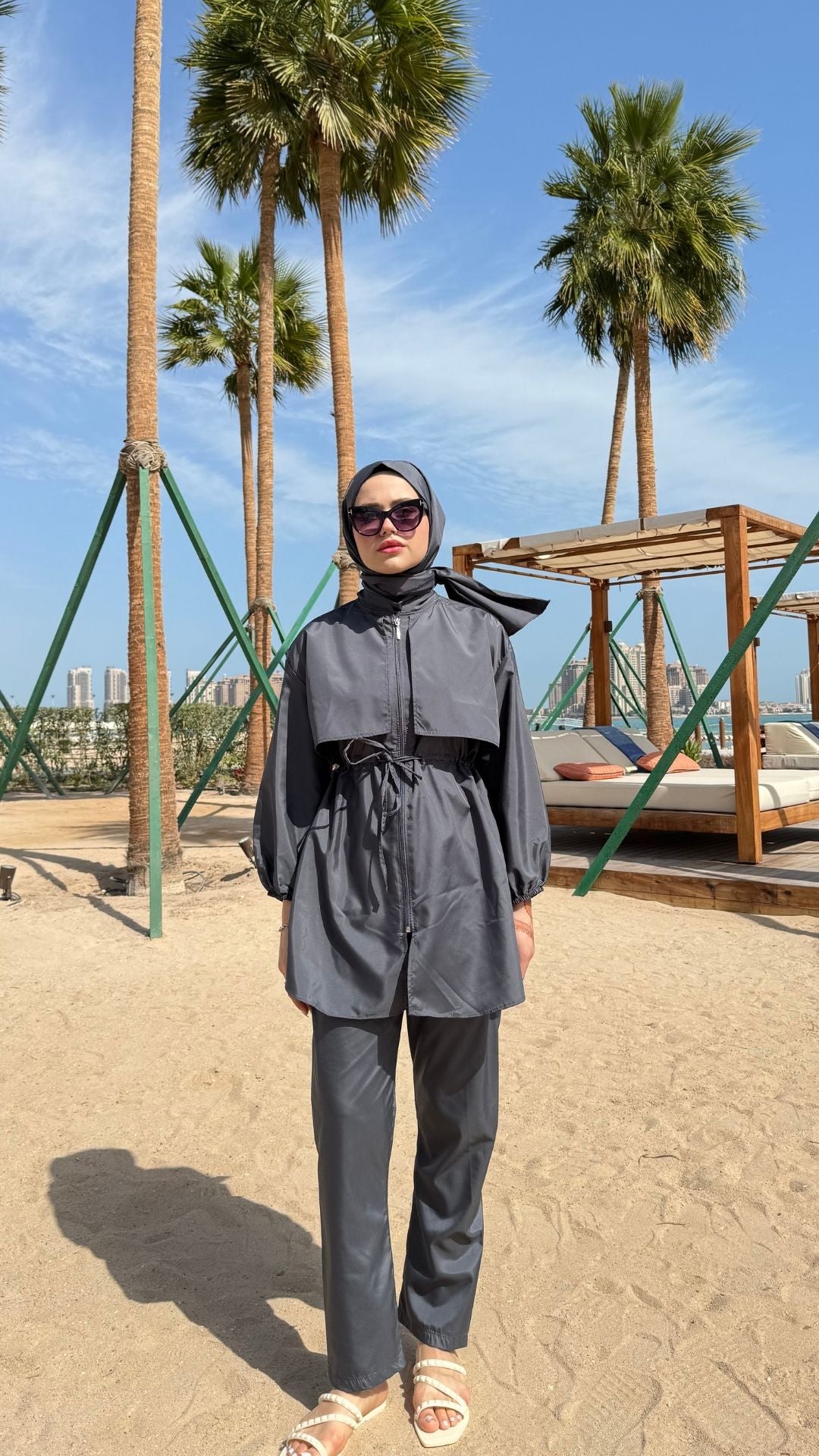 Roba Detaylı Tesettür Mayo Antırasit