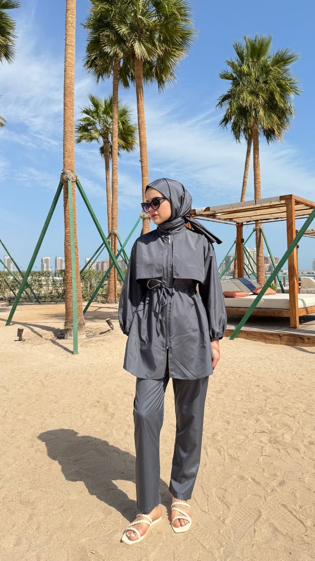 Roba Detaylı Tesettür Mayo Antırasit