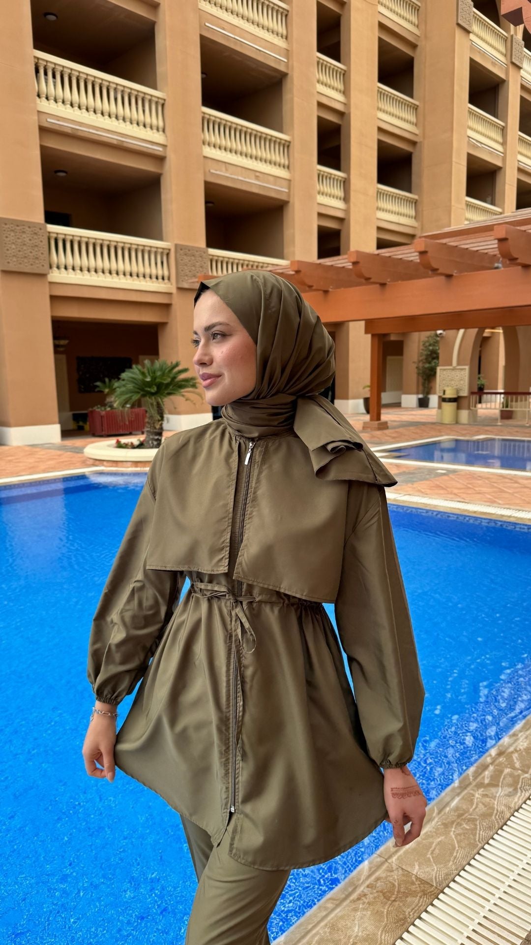 Roba Detaylı Tesettür Mayo Haki