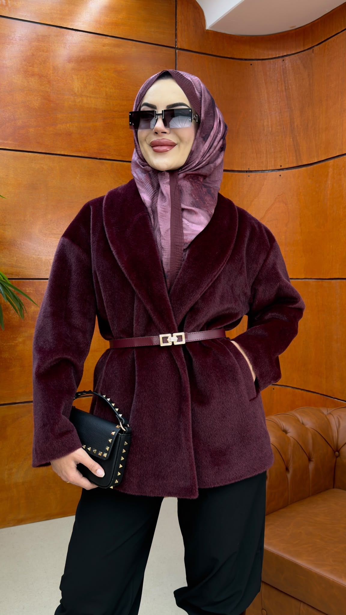 Foks Kumaş Kaban Bordo