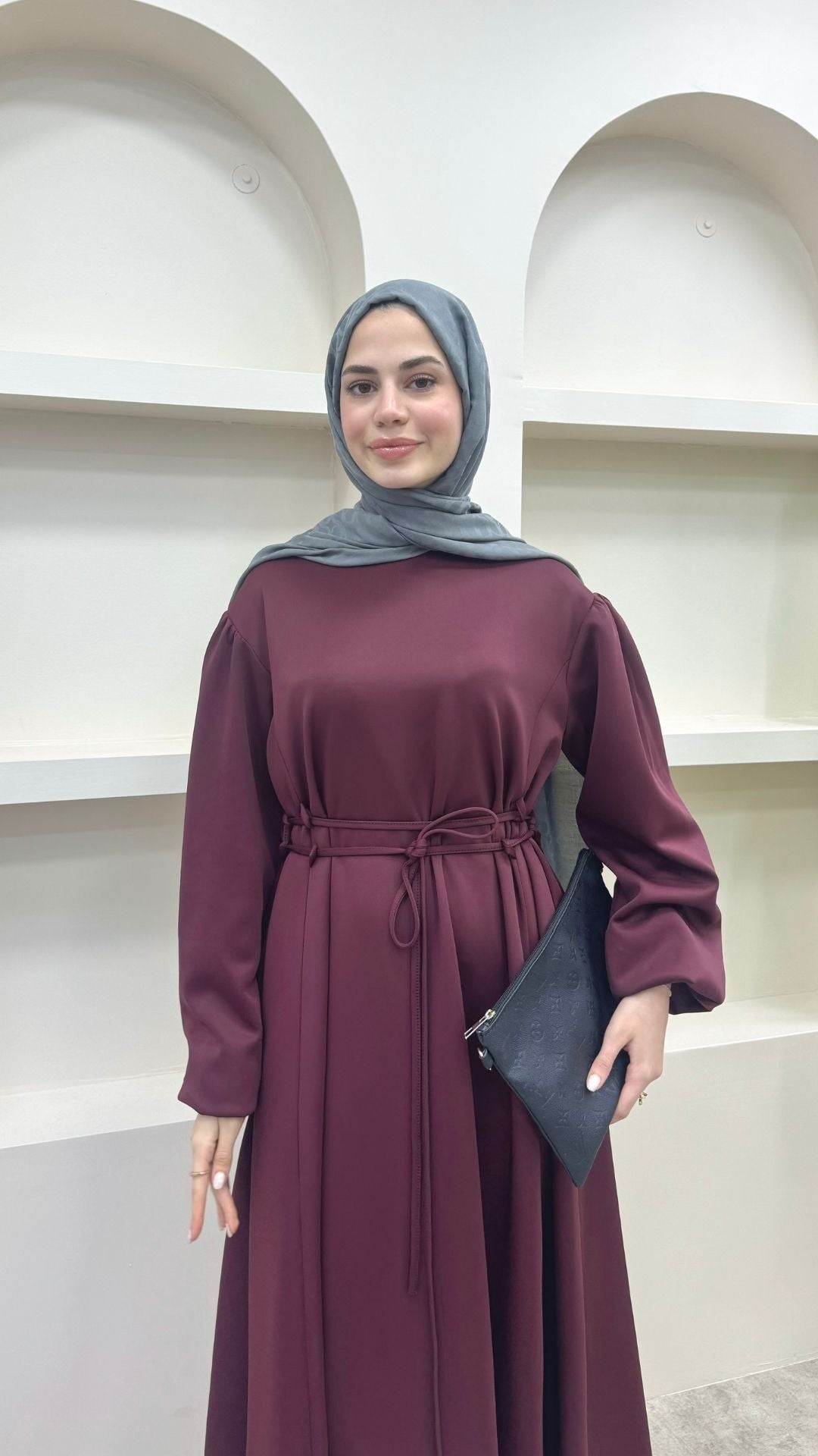 Melly Bağlamalı Scuba Elbise Bordo