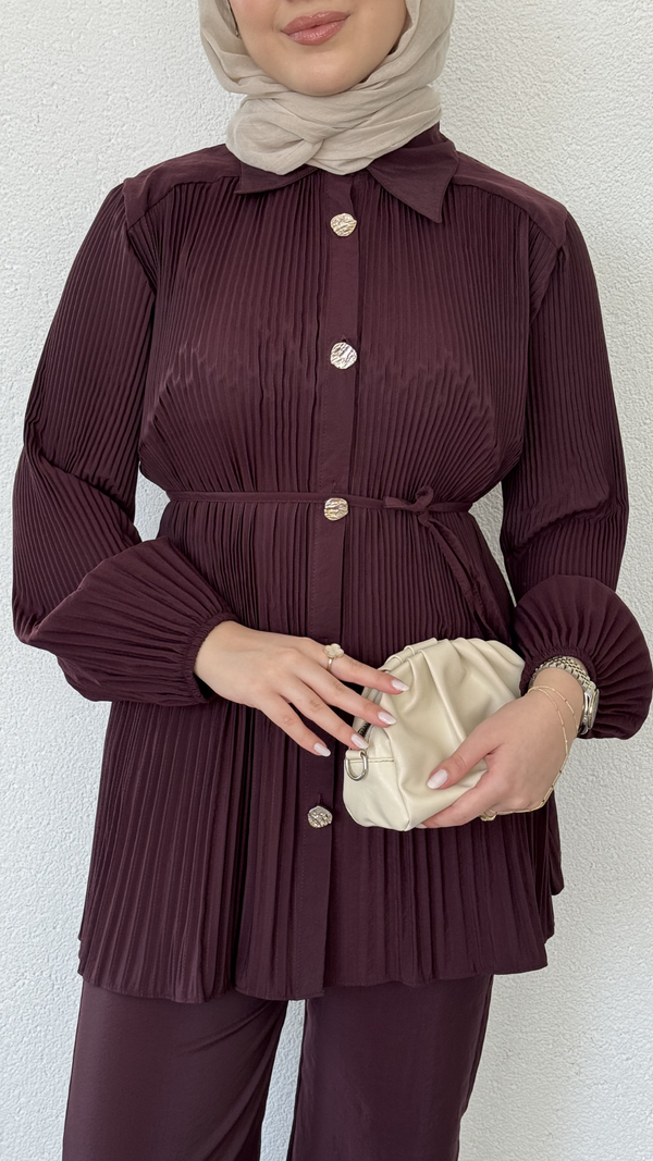 Pilise Tunikli Pantolon Takım Bordo
