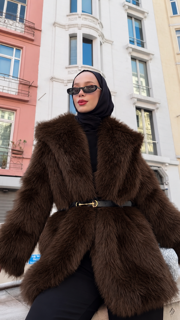 Cozy Premium Kürk Acı Kahve