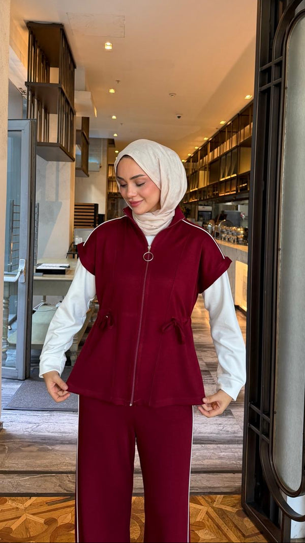 Kısa Kollu İkili Oysho Takım Bordo