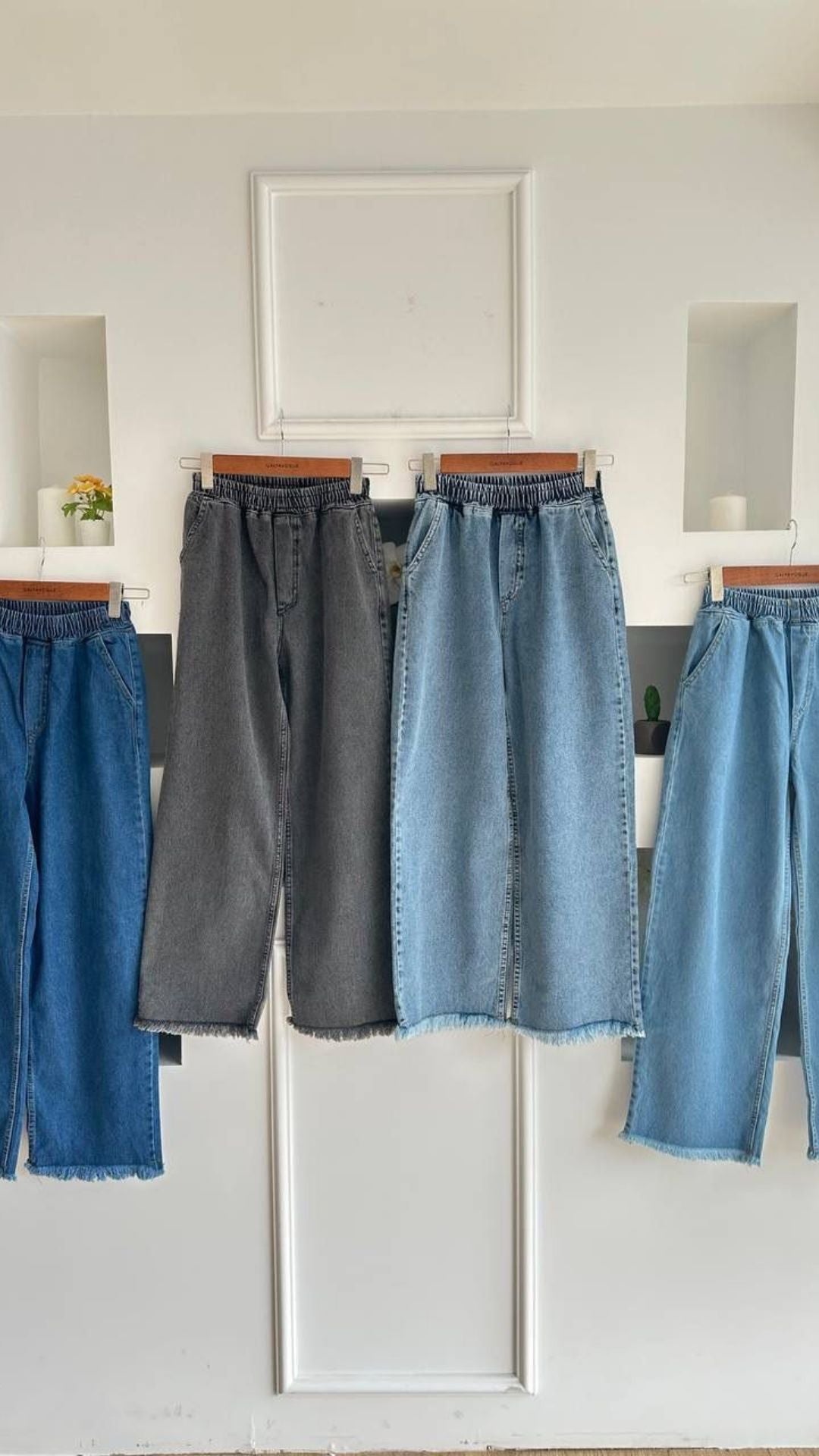 Paçası Püsküllü Geniş Kesim Palazzo Pantolon Lacivert