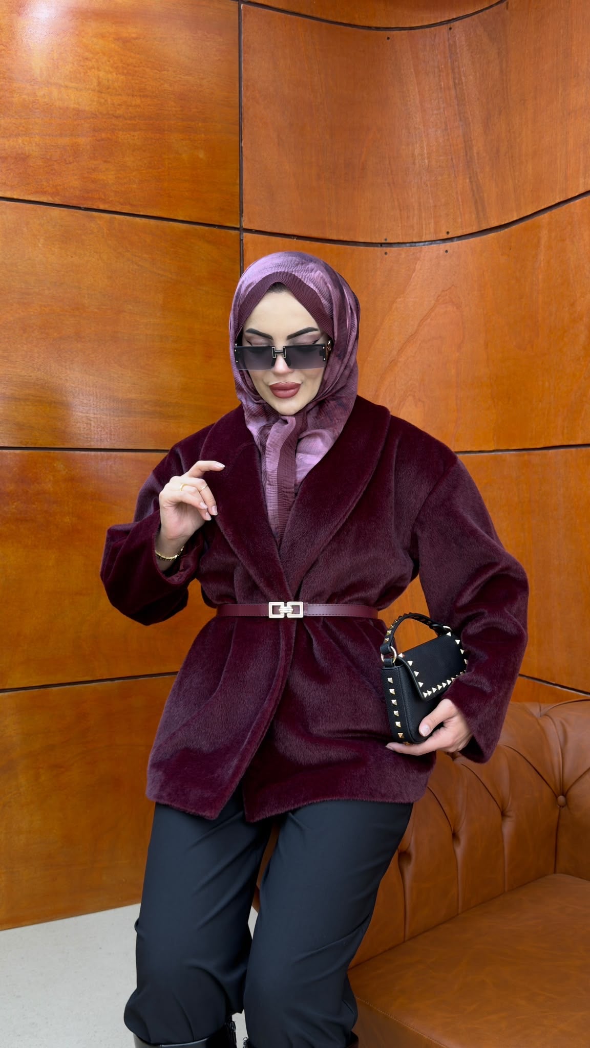 Foks Kumaş Kaban Bordo