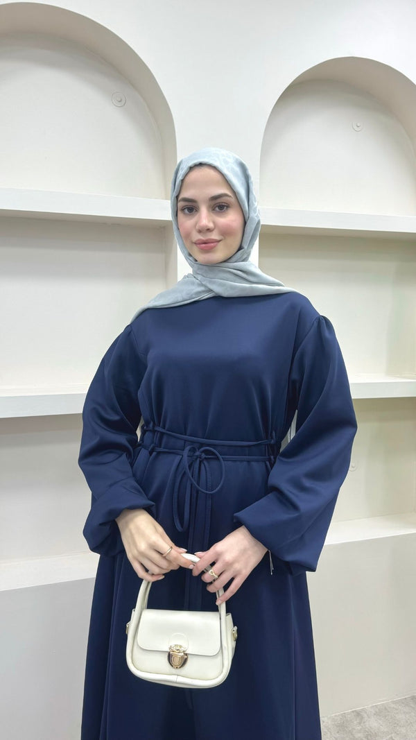 Melly Bağlamalı Scuba Elbise Lacivert