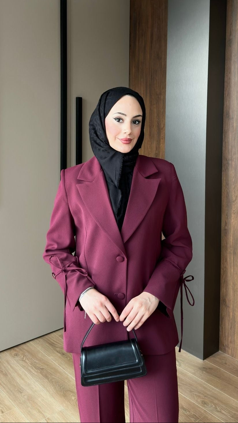 Hira Blazer Takım Bordo