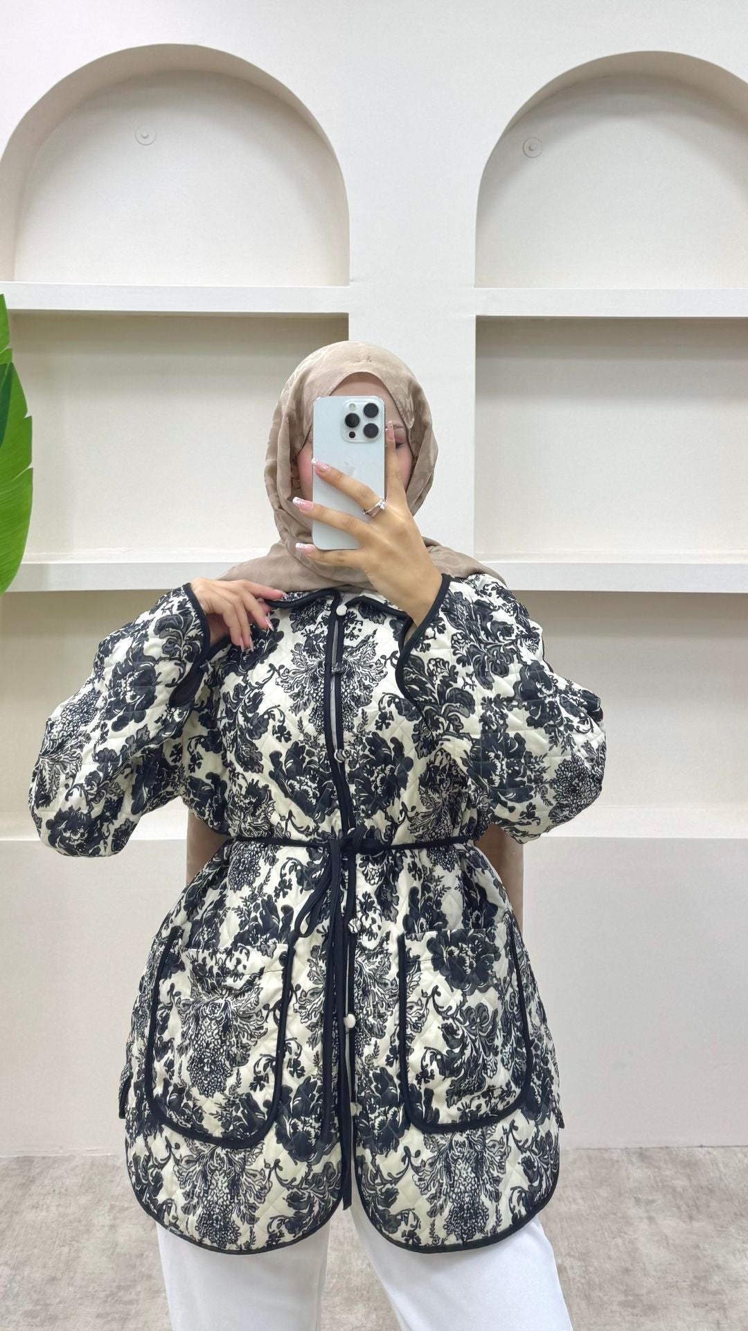 Biye Detaylı Etnik Desen Ceket Siyah