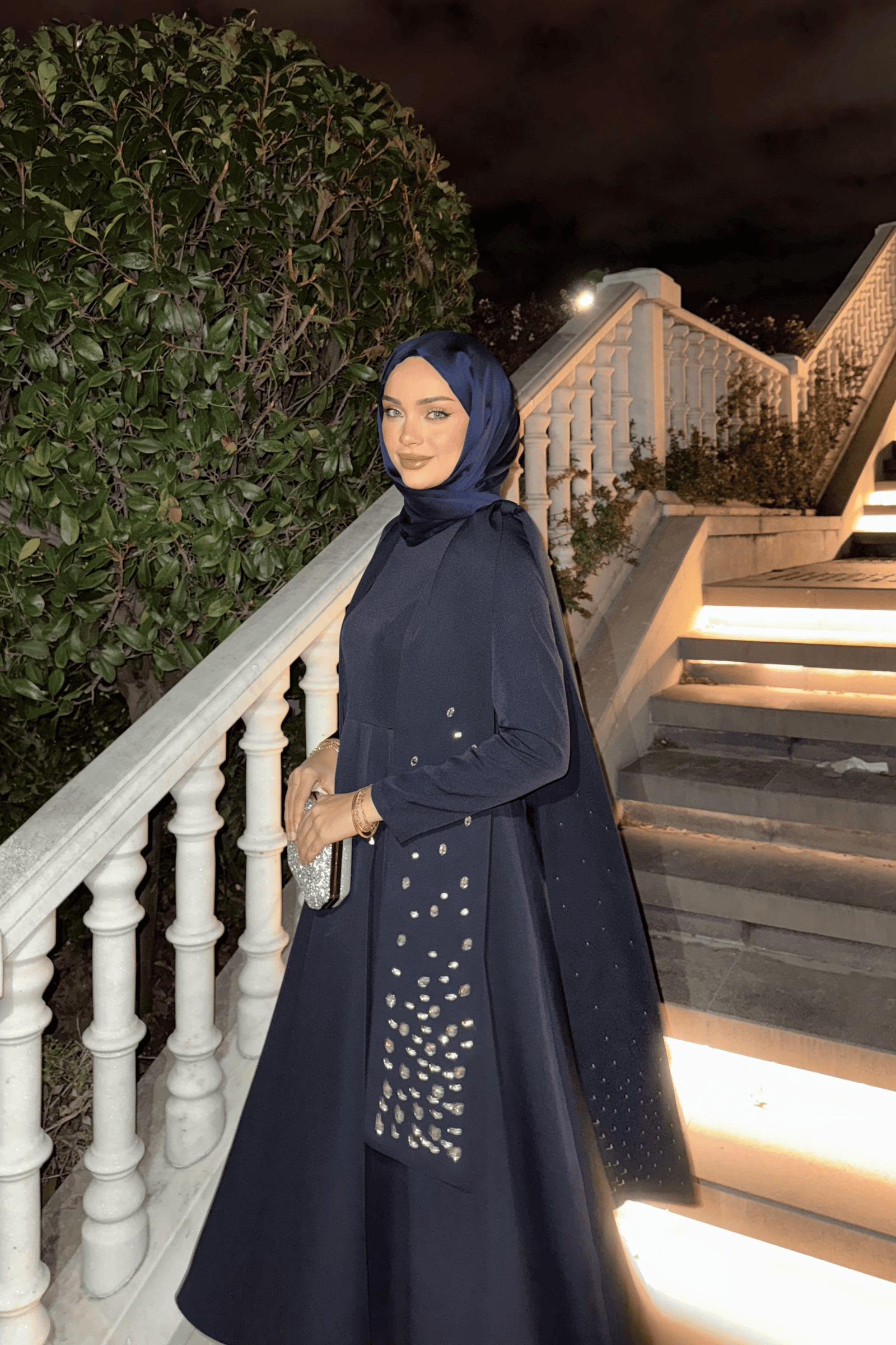 Elsa Taşlı Abiye Lacivert