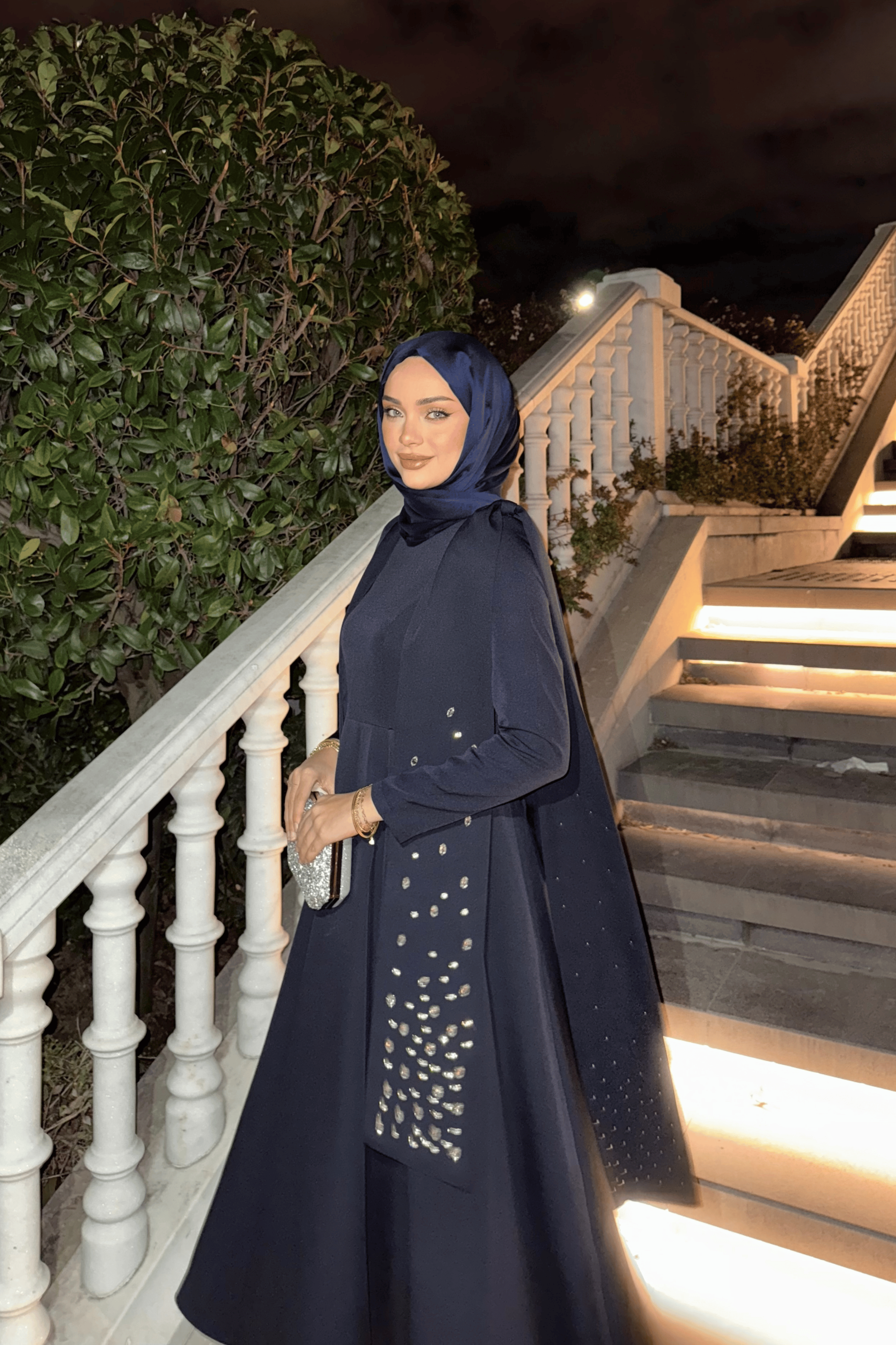 Elsa Taşlı Abiye Lacivert