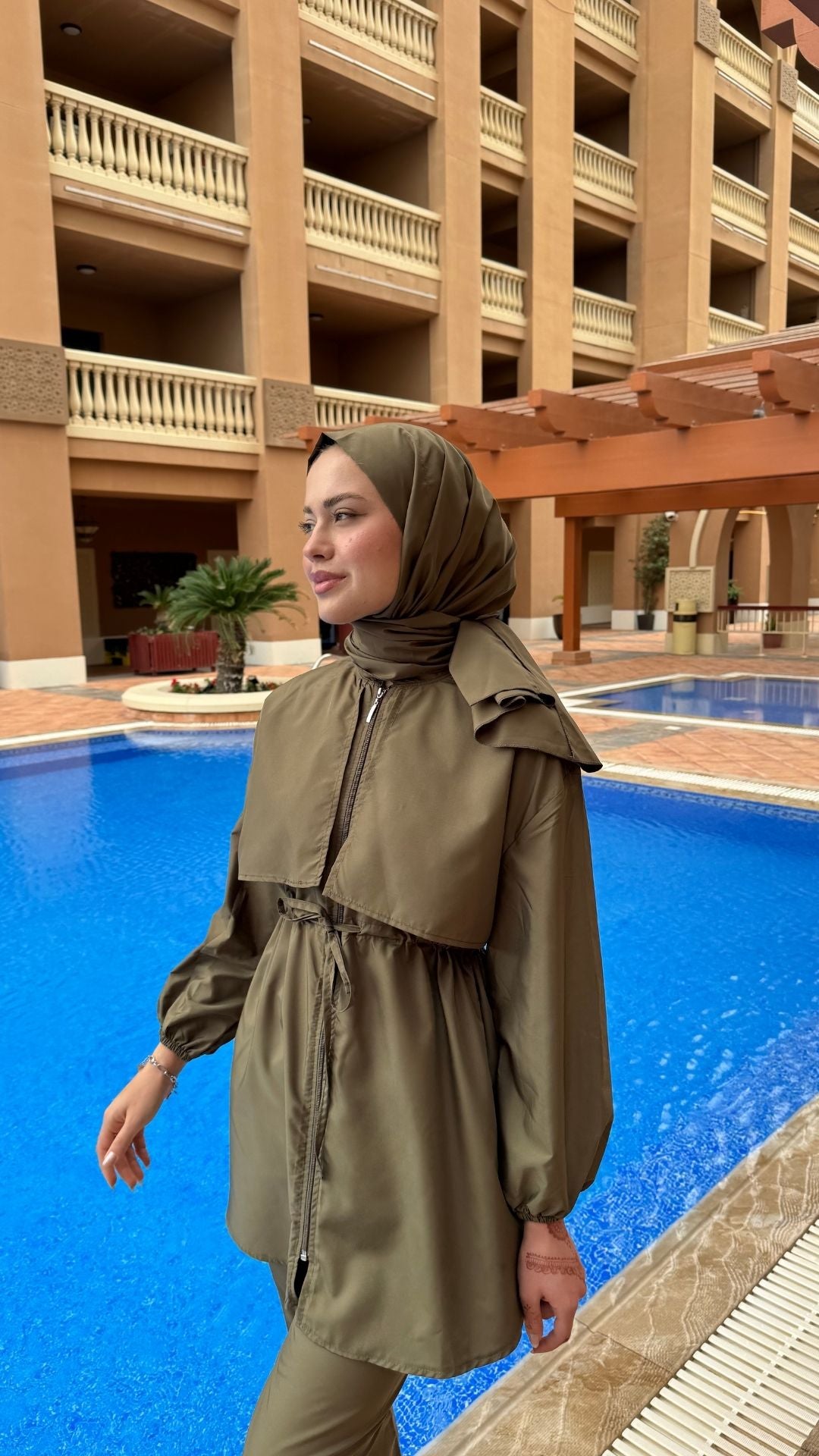 Roba Detaylı Tesettür Mayo Haki