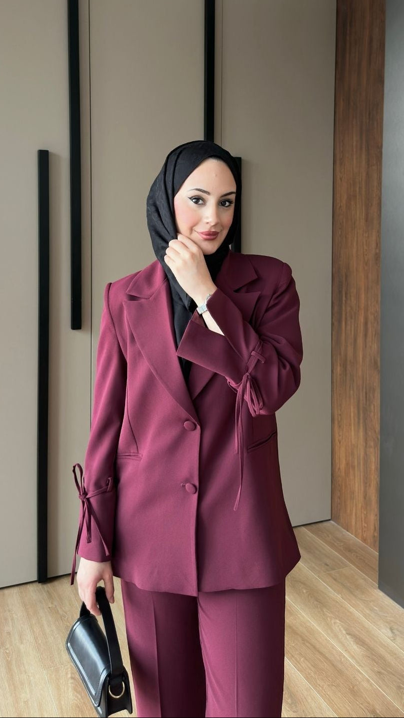 Hira Blazer Takım Bordo