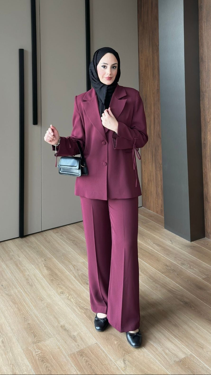 Hira Blazer Takım Bordo