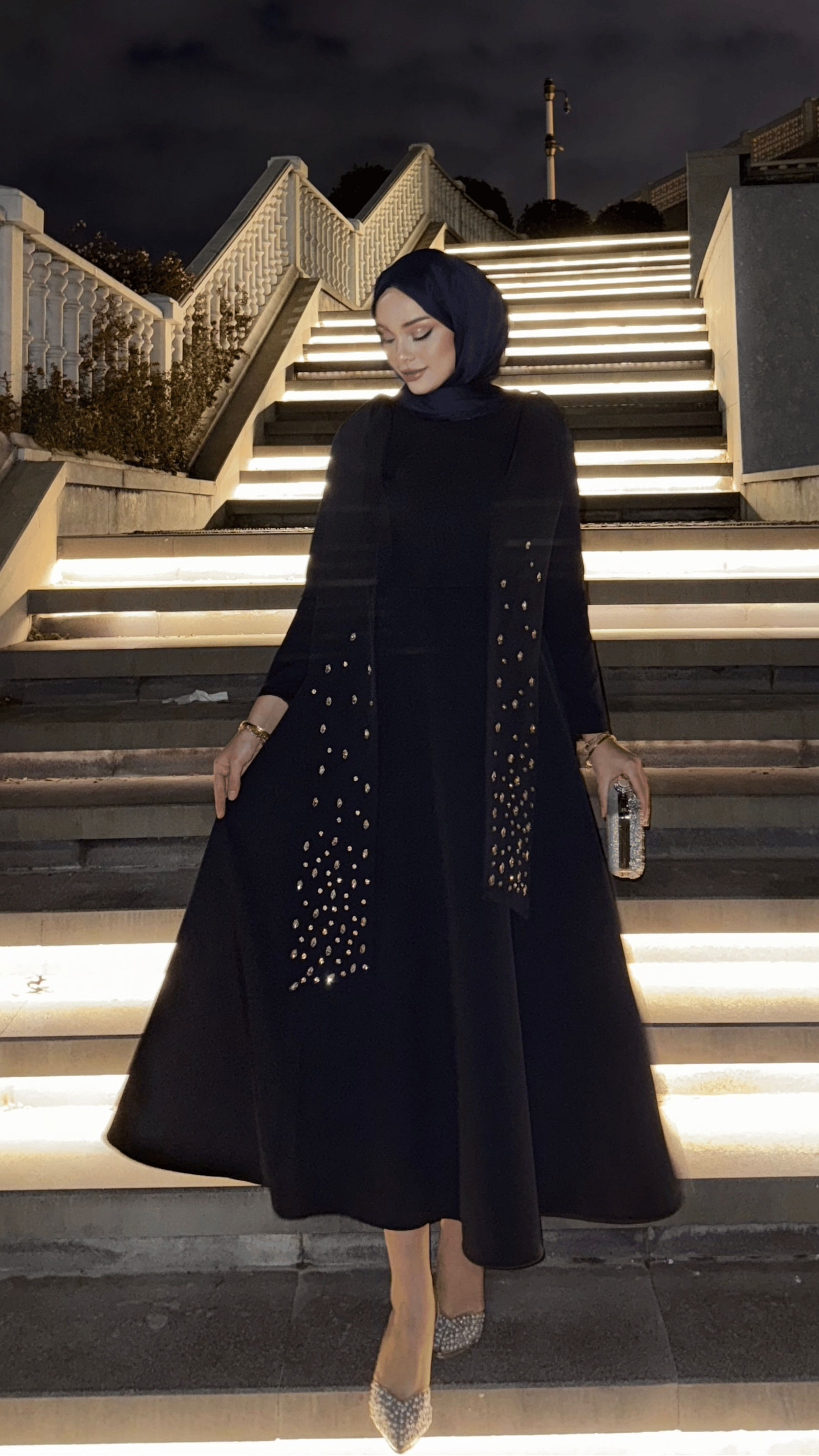 Elsa Taşlı Abiye Lacivert