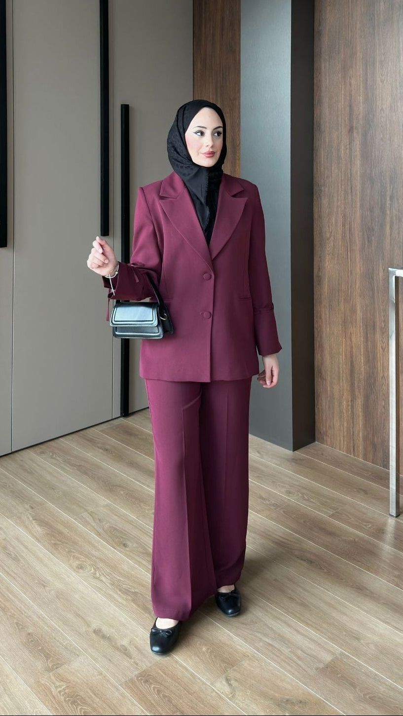 Hira Blazer Takım Bordo