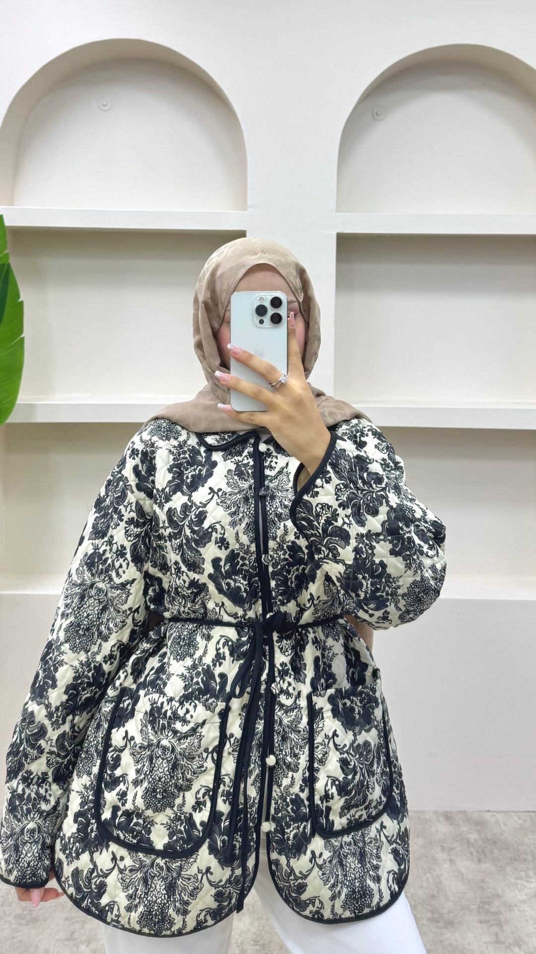 Biye Detaylı Etnik Desen Ceket Siyah